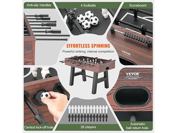 Foosball Table, 55 inch Standard Size Foosball