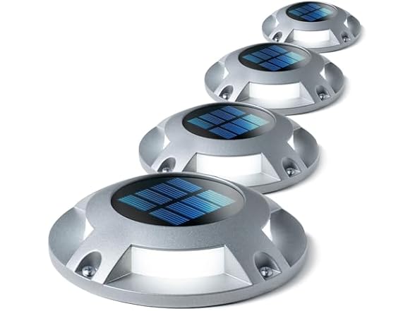 Home Zone 4Pk Solar Deck Light - Silver