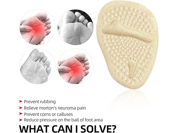 Metatarsal Pads, Forefoot Inserts for Women