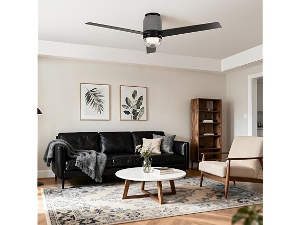 Low Profile Ceiling Fans with Lights & Remote, 52"