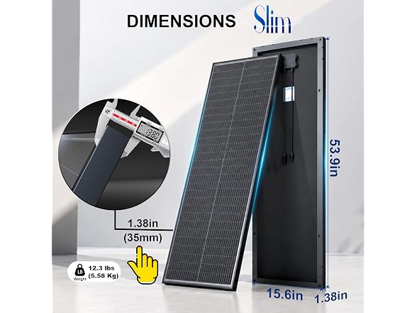 100W N-Type 12V Slim Solar Panel