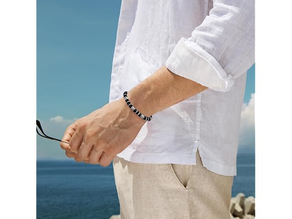 Men's Boho Beaded Stainless Bracelet