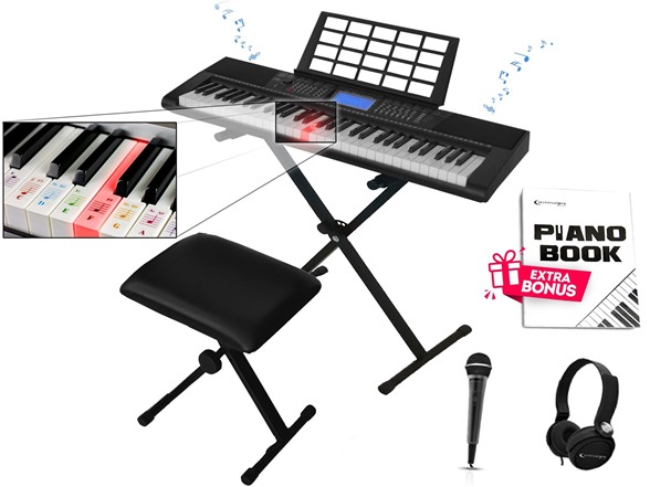 61-Key Light-Up Learning Keyboard Bundle