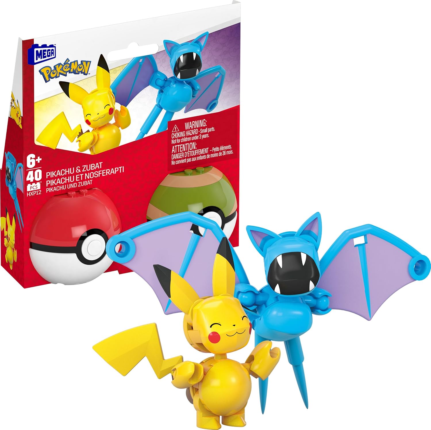 MEGA Pokémon Building Toy Set: Pikachu & Zubat - Gallery 7