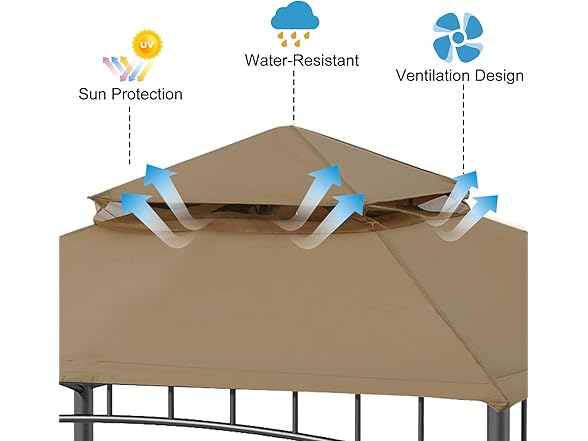 ABCCANOPY Replacement Top for L-GZ136PST Brown