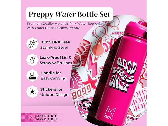 MODERN Cute 22 oz Preppy Water Bottle