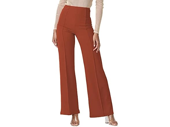 Cemi Ceri Women (M) High Waist Wide Pants Mahogany