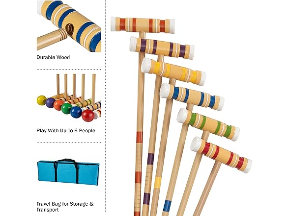 Hey Play 6-Player Croquet Set