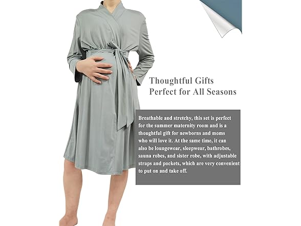 QTECLOR Mommy Robe for Maternity