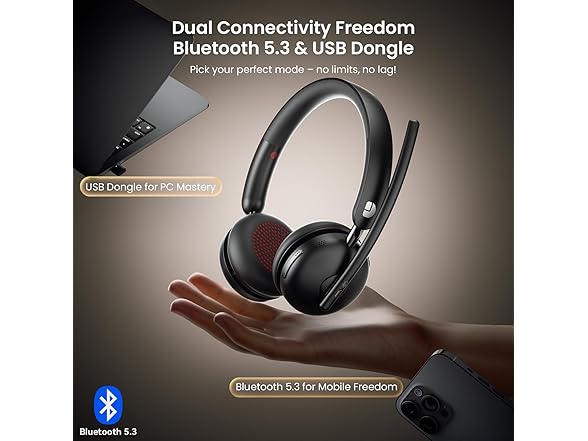 Bluetooth 5.3 Headset, Wireless Headset