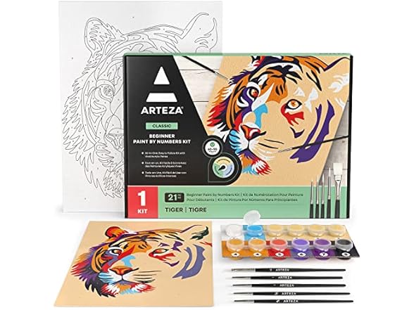 ARTEZA Tiger Paint by Numbers Kit