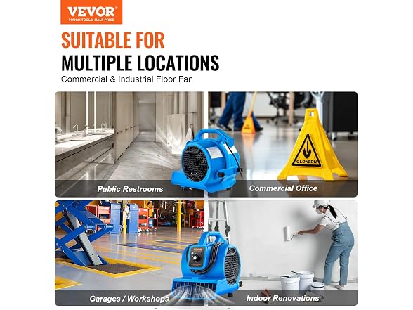 VEVOR Floor Blower, 1360 RPM 600 CFM