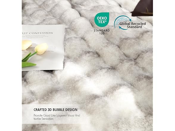 Faux Rabbit Fur Throw Blanket