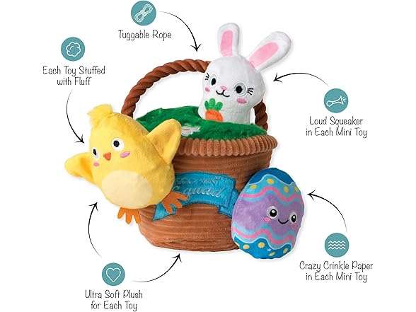 Fringe Studio Plush Dog Toy, Hide & Seek