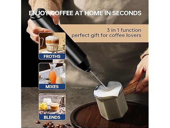 YSSOA Electric Milk Frother Handheld with Stand