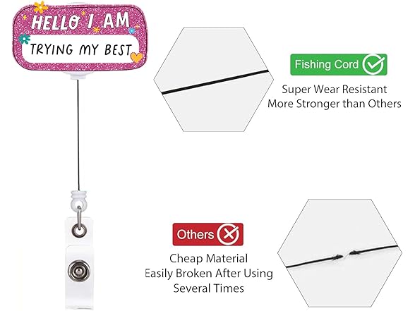 I'm Trying My Best Badge Reel Holder