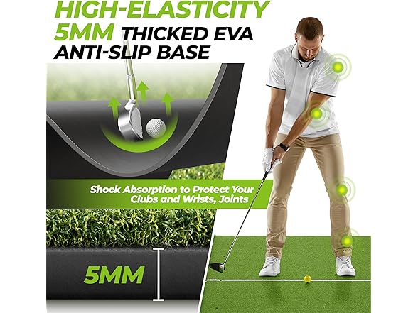 Golfguru Golf Mat with 16mm Dual Turf