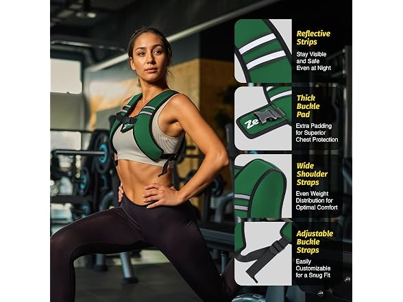 Zelus Green Weighted Vest 10lb