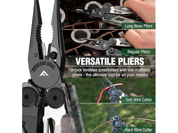 FLISSA 18-in-1 Multitool Pliers, Camo