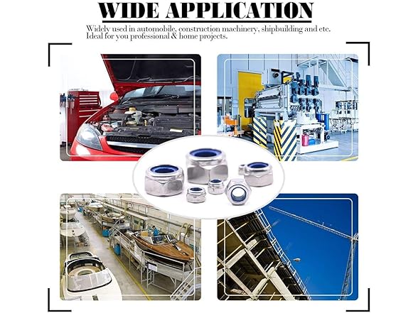 SpzcdZa 15Pieces M12-1.75mm Nylon Lock Nuts