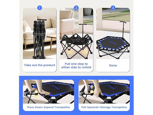 HXD-ERGO Foldable Mini Trampoline