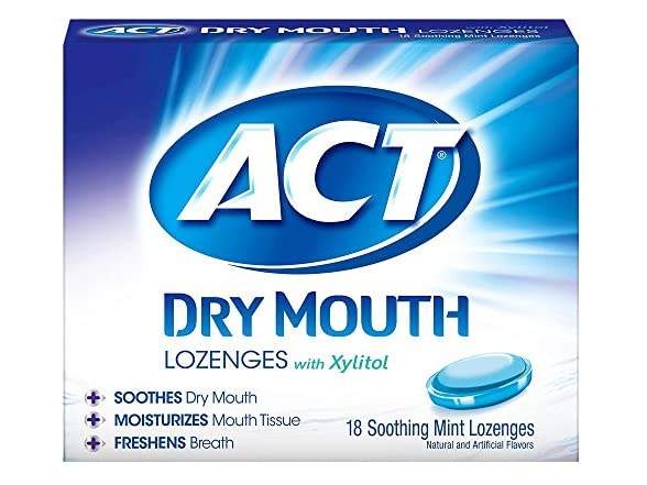ACT Dry Mouth Mint Lozeng Size 18ct