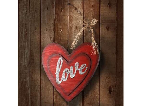 Valentine's Wooden Heart Decoration