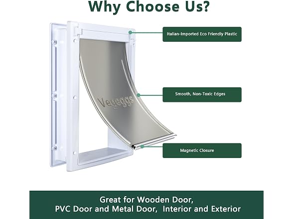 Vegeggs Pet Door, Interior and Exterior Large