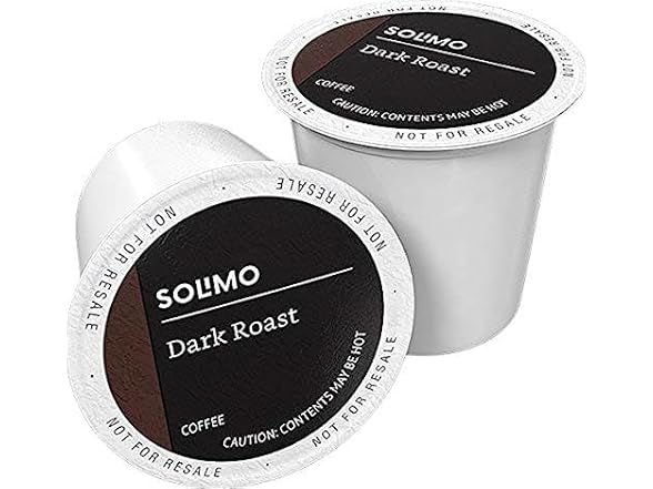 100Ct Amazon Brand Solimo Dark Roast Coffee K-Cup Pods