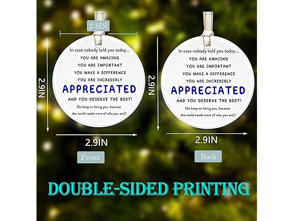 KAPJHRX Thank You Christmas Ornaments