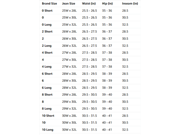 Size Chart