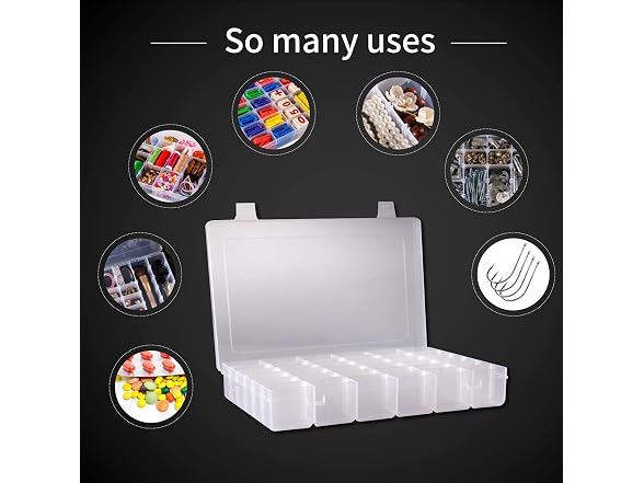 Juvielich Clear Plastic Organizer Box, 15