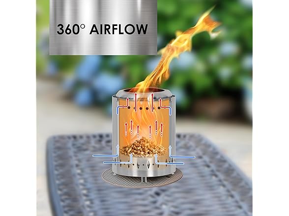 Red Mountain Valley Smokeless Tabletop Fire Pit, Silver