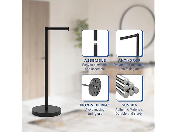 Free Standing Toilet Paper Holder Stand