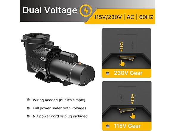 IVY&LANE 1.5hp 115V/230V| J07501E Single-speed Pool Pump