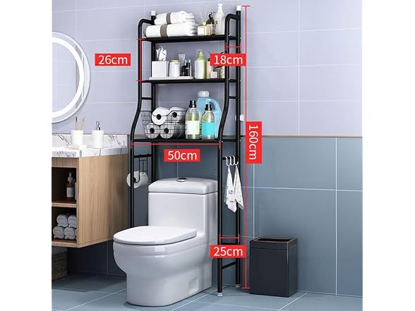 BouPower 3-Tier Over Toilet Storage