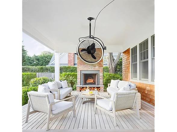 Ceiling Fans with Lights and Remote, 20 Inch Black