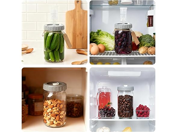 Icefun 4-Pack Mason Jar Fermentation Kit