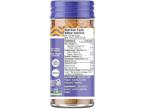 Fody Foods Taco Seasoning, 2.6 Oz, Garlic & Onion Free