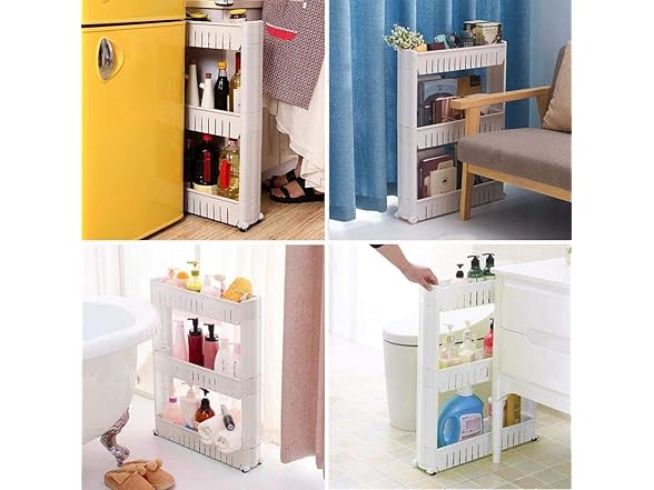 Modern Home Narrow Sliding Storage Organizer Rack