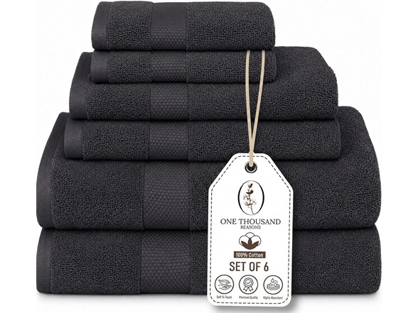 6Pc Luxury Bath Towel Set (1-Stripe) - Gallery 3