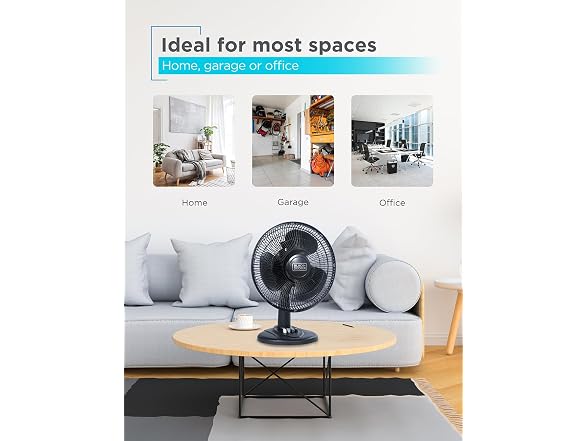 BLACK+DECKER BFDT12SB 12 in. Table Fan - Black