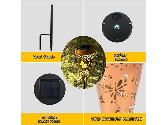 DIBIEECN Butterfly Solar Garden Lights