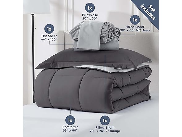 Nestl 7 Piece Twin XL Comforter Set