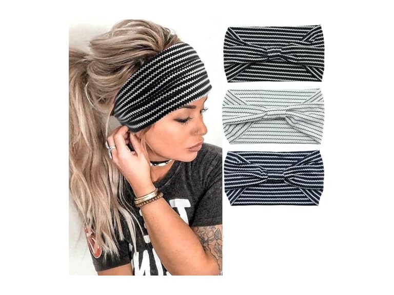 3 Pack Women's Elastic Sports Headband