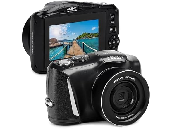 Minolta 64MP Digital Camera 4K Ultra HD Video at 60FPS