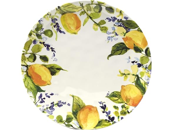 Lemon Zest Melamine Dinner Plates Set of 6 