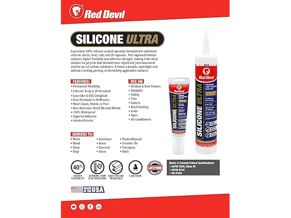 Red Devil StormGuard 920 100% RTV Silicone Sealant