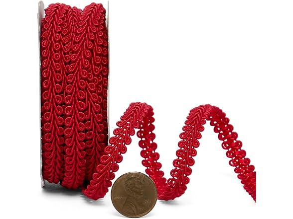 3/8" X 10 Yd Wine Gimp Braid Trim - Gallery 3