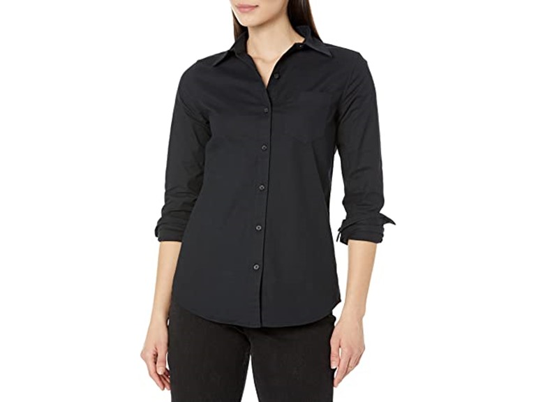 Amazon Essentials Womens Long Sleeve Button Down Stretch Oxford Shirt